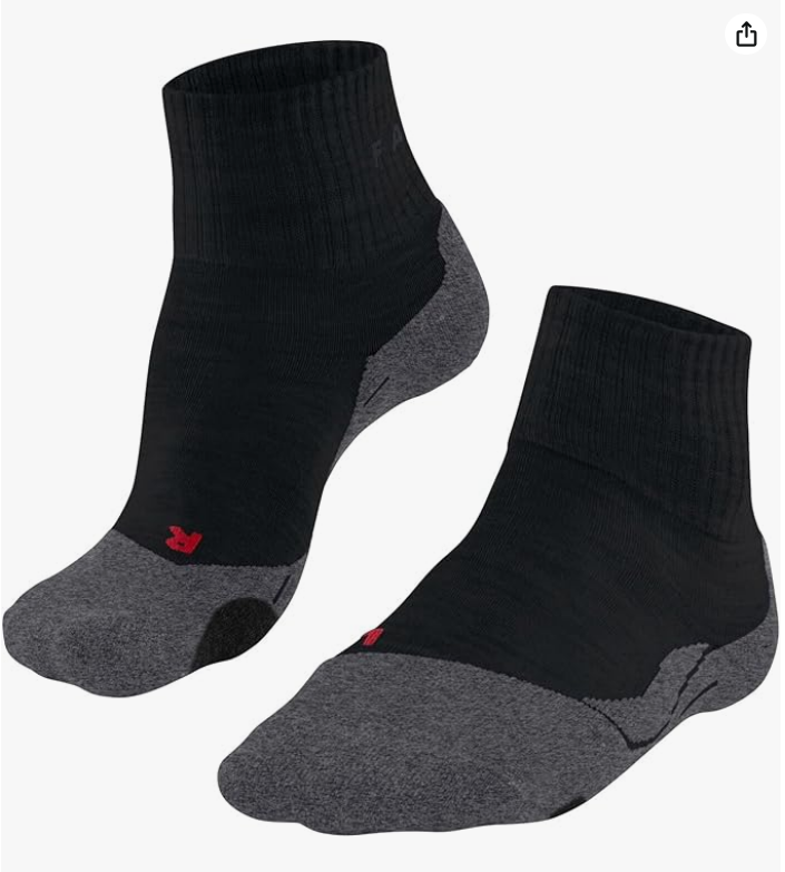 FALKE Homme TK2 Short chaussettes de randonnée rembourrage moyen anti-ampoule chaudes courtes respirantes séchage rapide régulation climatique anti-odeur laine fil fonctionnel 1 paire