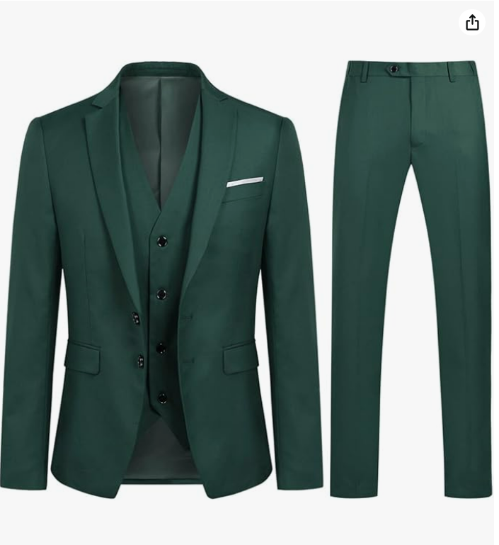 Costume Homme 3 Pièces Slim Fit Smoking Deux Boutons Couleur Unie Mariage Business Confort Elégant Veste Gilet et Pantalon