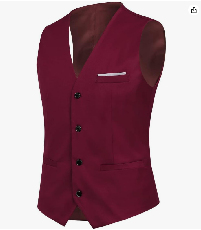 Costume Homme 3 Pièces Slim Fit Smoking Deux Boutons Couleur Unie Mariage Business Confort Elégant Veste Gilet et Pantalon