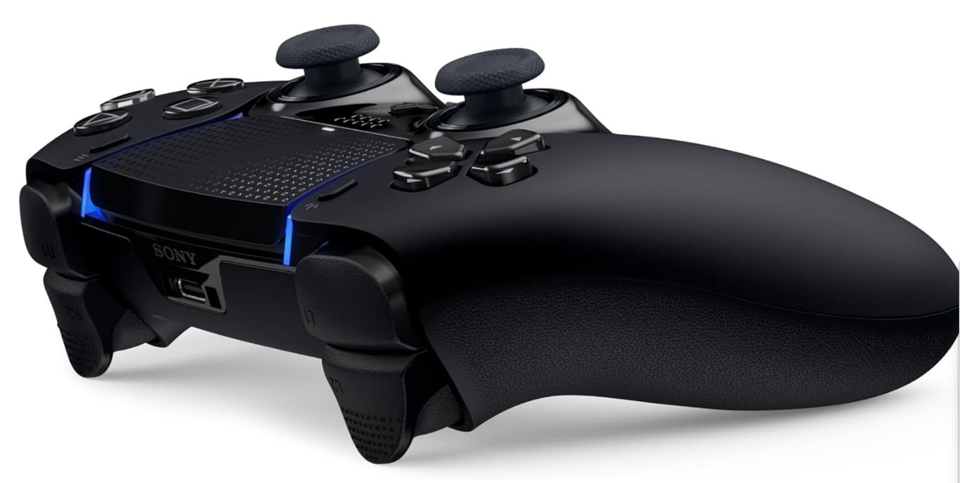 Playstation Sony, Manette DualSense Edge officielle pour PS5 et PC, Sans Fil, Commandes Ultra Personnalisables, Profils Interchangeables, Confort Amélioré, Boîte de Transport Incluse, Couleur : Noire