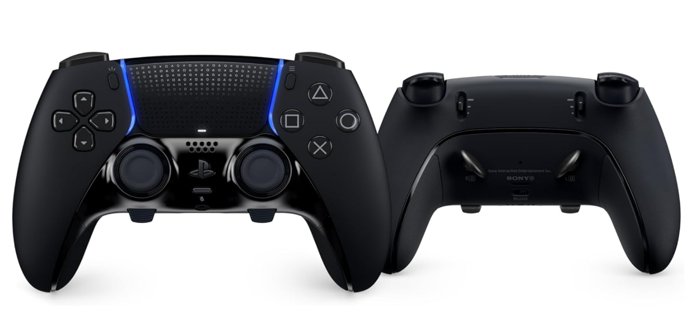 Playstation Sony, Manette DualSense Edge officielle pour PS5 et PC, Sans Fil, Commandes Ultra Personnalisables, Profils Interchangeables, Confort Amélioré, Boîte de Transport Incluse, Couleur : Noire