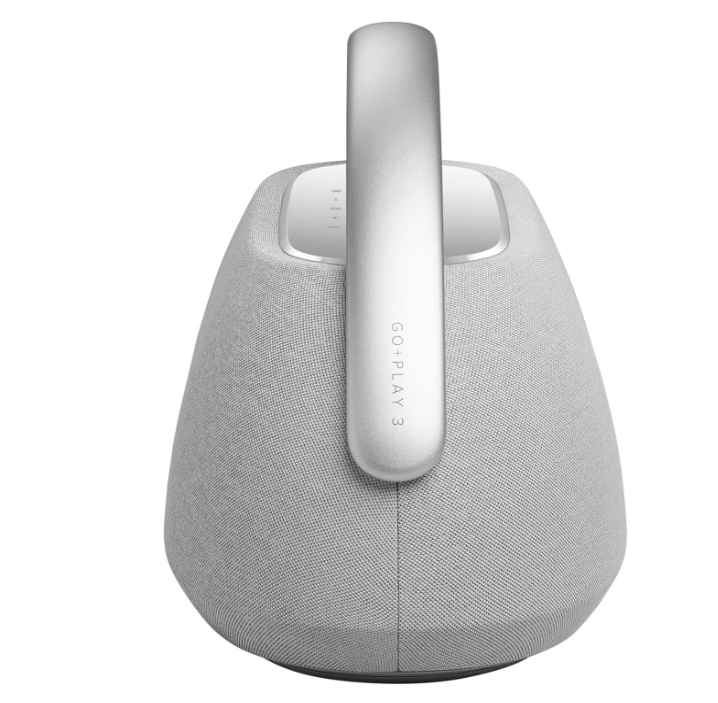 Harman Kardon Go + Play 3, Enceinte portable Bluetooth sans fil, autonomie de 8 h, son et basses puissantes, en Gris