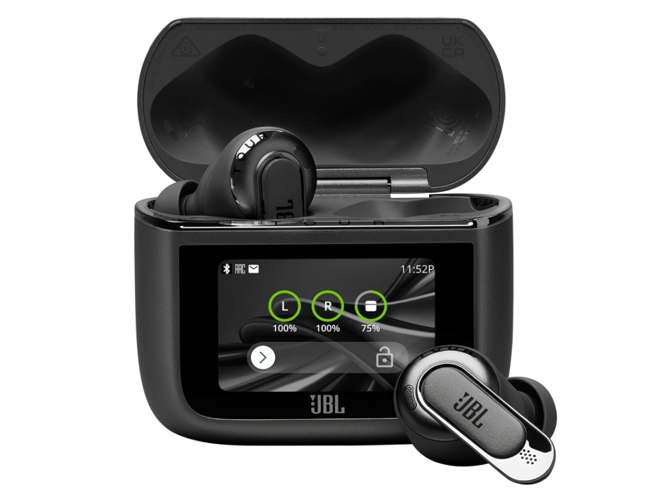 JBL Tour Pro 3, Écouteurs sans Fil, étui Intelligent de Recharge, 40h d'autonomie, avec Réduction de Bruit Adaptative, Bluetooth, Son Spatial 360, Noir