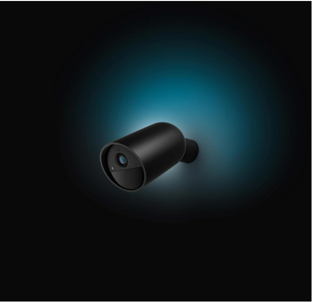 Philips Hue Secure, Caméra HD 1080P sans Fil, Utilisation intérieure ou extérieure, contrôle avec Une Seule Application, Noir