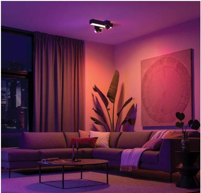 Philips Lighting Hue White and Color Ambiance Centris 3 Spots - Noir, compatible Bluetooth [Classe énergétique G]