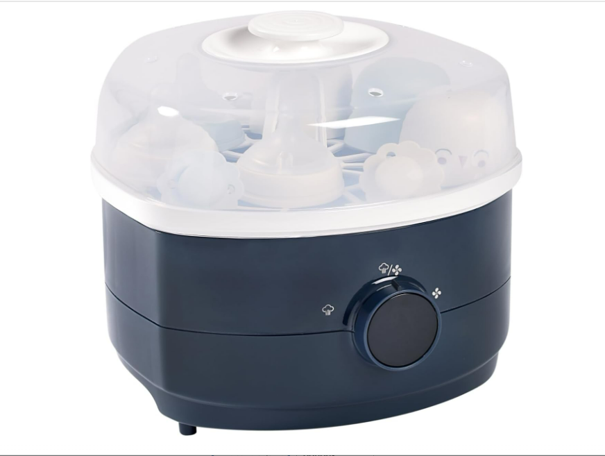 BÉABA, Stérilisateur Sèche Biberons et Accessoires 2 en 1, 2 Compartiments, 3 Modes, Elimine 99,9% des bactéries, Grande Capacité, Sans Filtre, Modulable, Simple et Rapide, Stéril'n'Dry, Night Blue