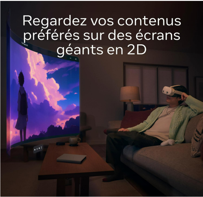 Meta Quest 3S 128 Go- 256Go – Batman: Arkham Shadow et Un essai de 3 Mois de Meta Quest+ Inclus – Casque Tout-en-Un et 2 Manettes Touch Plus