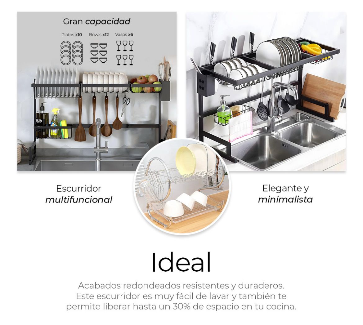 Escurridor Metalico doble Tarja