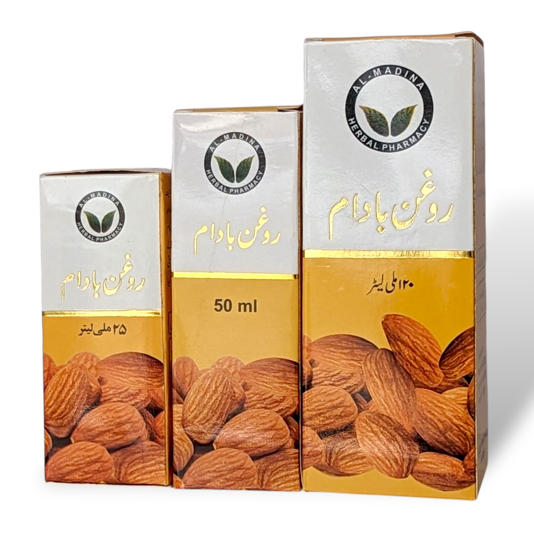 Almond oil | 120 ml | 50 ml | 25 ml | Roghan Badam