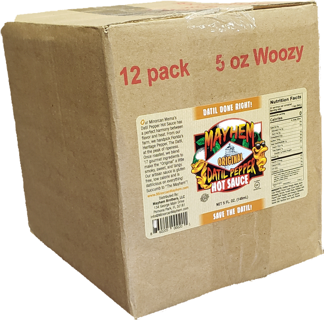 12 Pack Case Mayhem "Original" Datil Pepper Hot Sauce