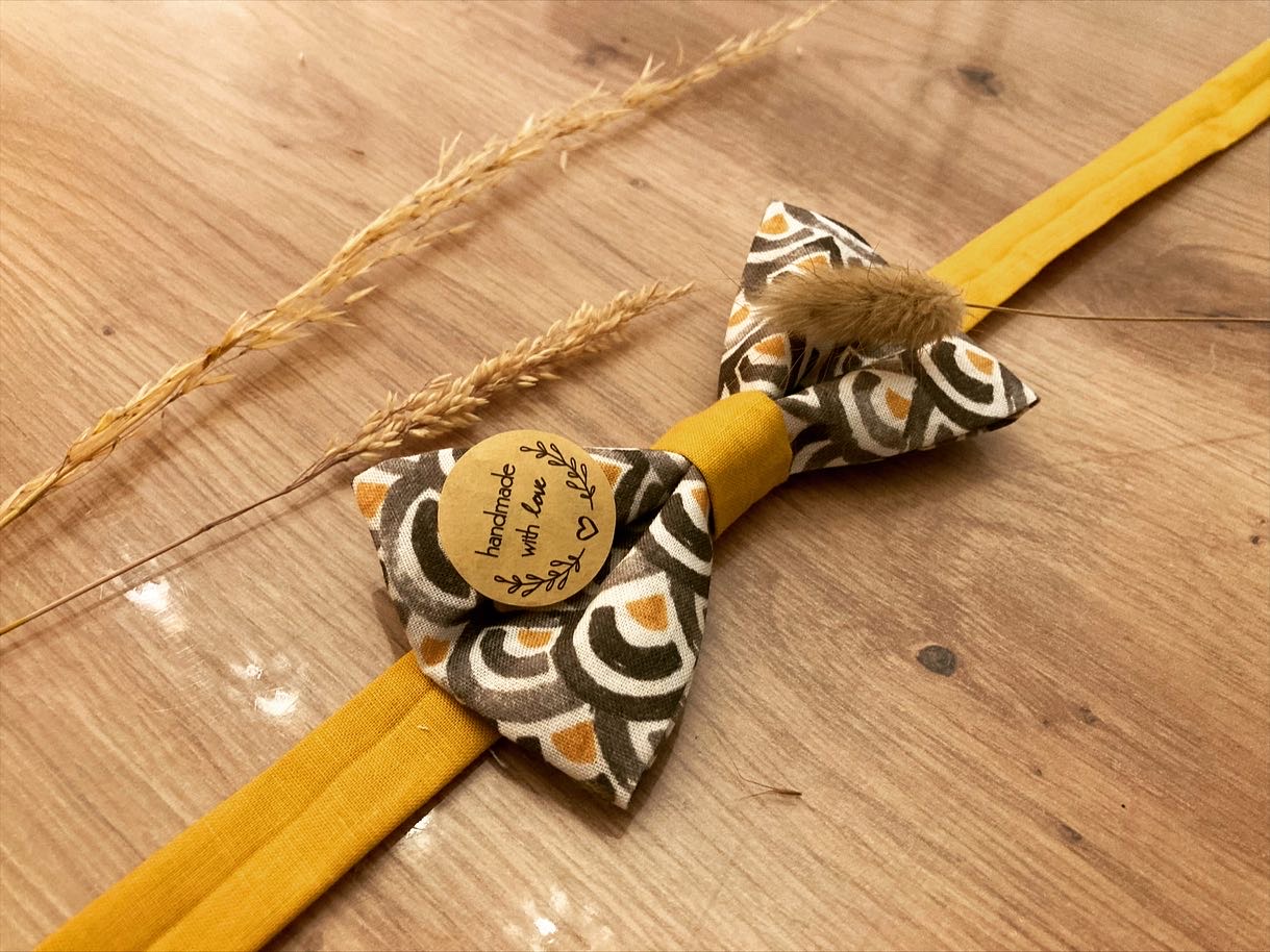 Noeud de Papillon Jaune Moutarde