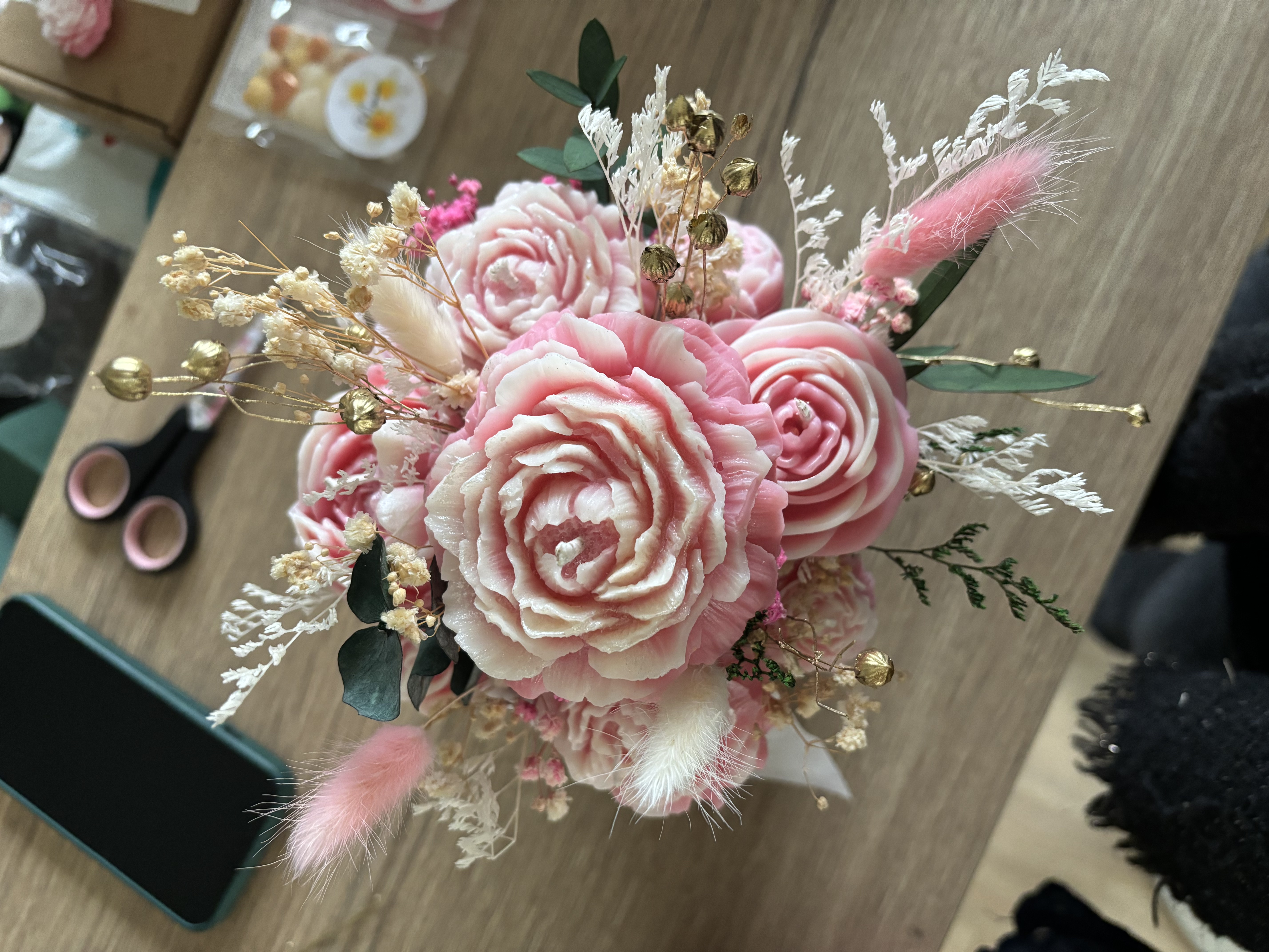 Bouquet de Bougies en pot - Grande Taille à personnaliser