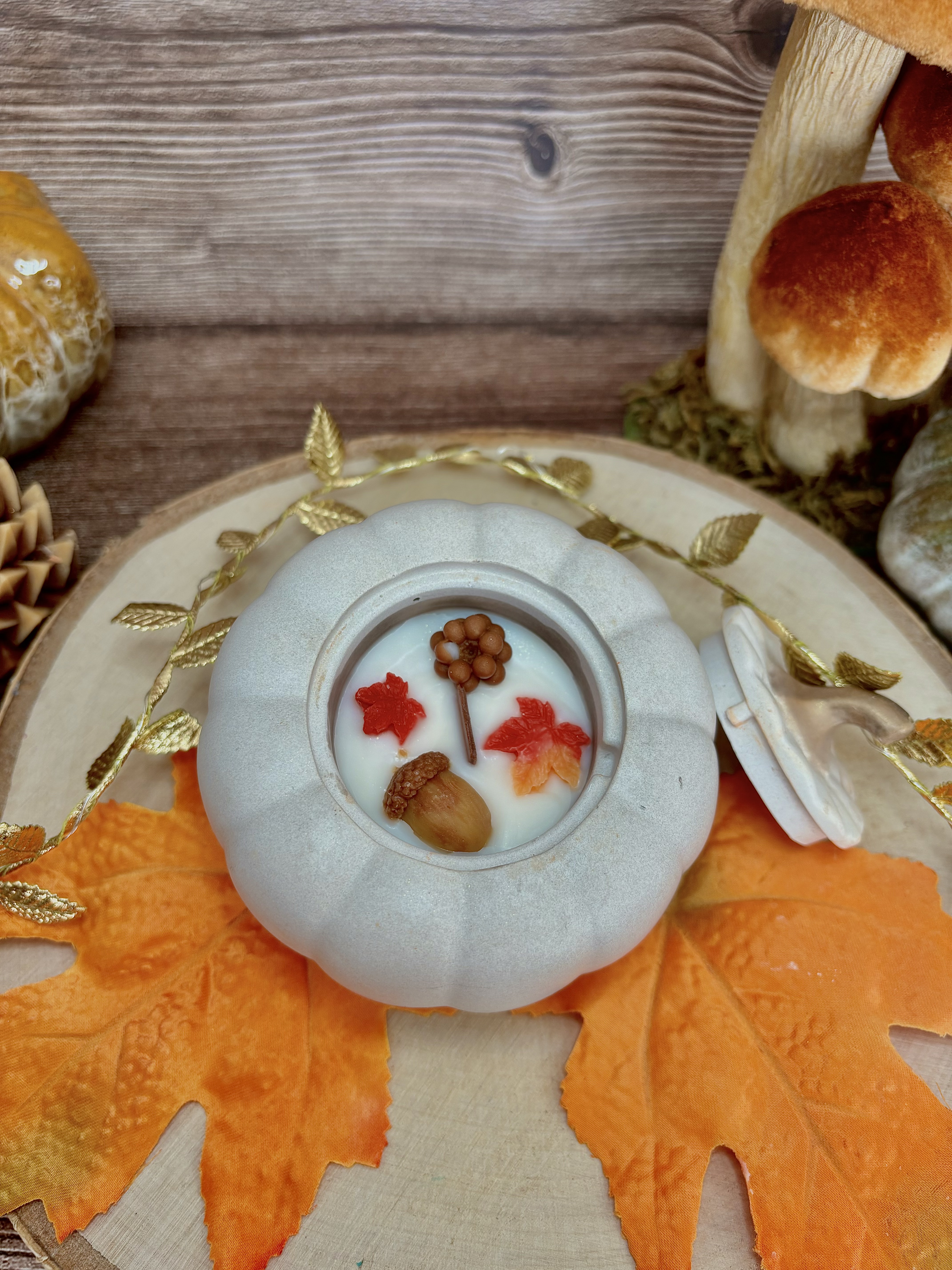 Bougie parfumée en Jesmonite Citrouille