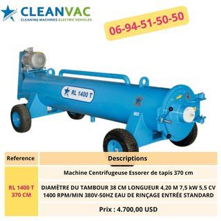 Machine Centrifugeuse Essoreur de tapis 370 cm