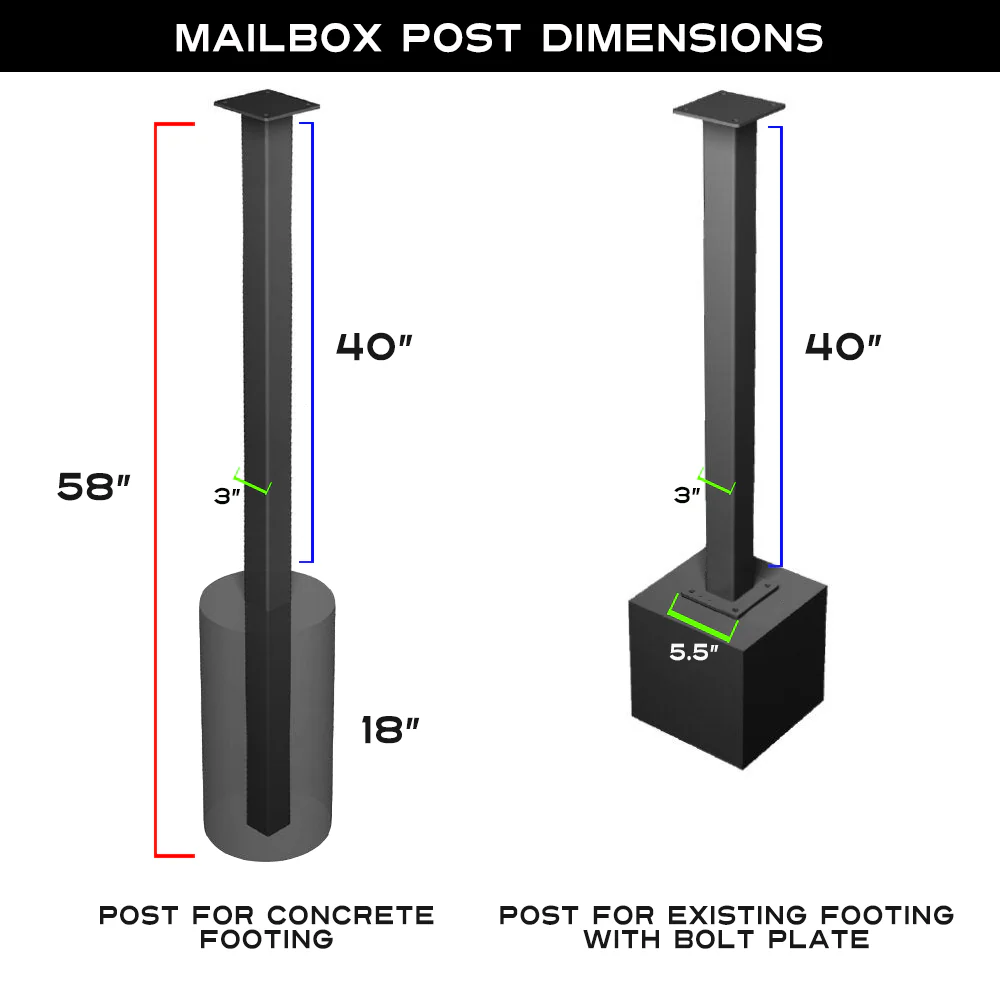 Modern Steel Mailbox Post-