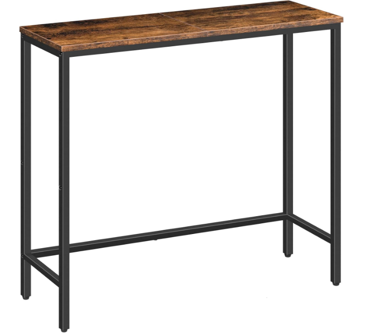 Narrow Console Table, 29.5" Small Entryway Table, Thin Sofa Table, Side Table, Display Table, for Hallway, Bedroom, Living Room, Foyer, Rustic Brown and Black
