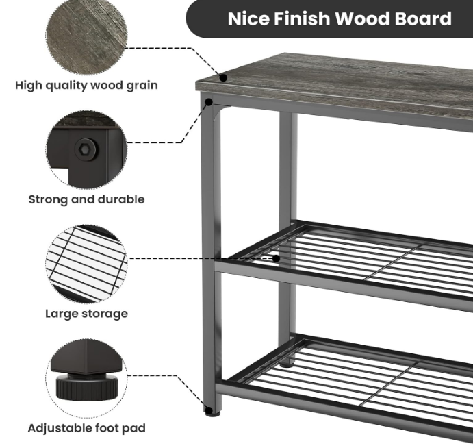 Small Console Table, Sofa Table with Double Mesh Shelves, Modern Entryway Table for Entryway, Hallway, Foyer, Front Hall, Sofa Couch, Living Room, Bar, Kitchen, 32 Inch, Grey