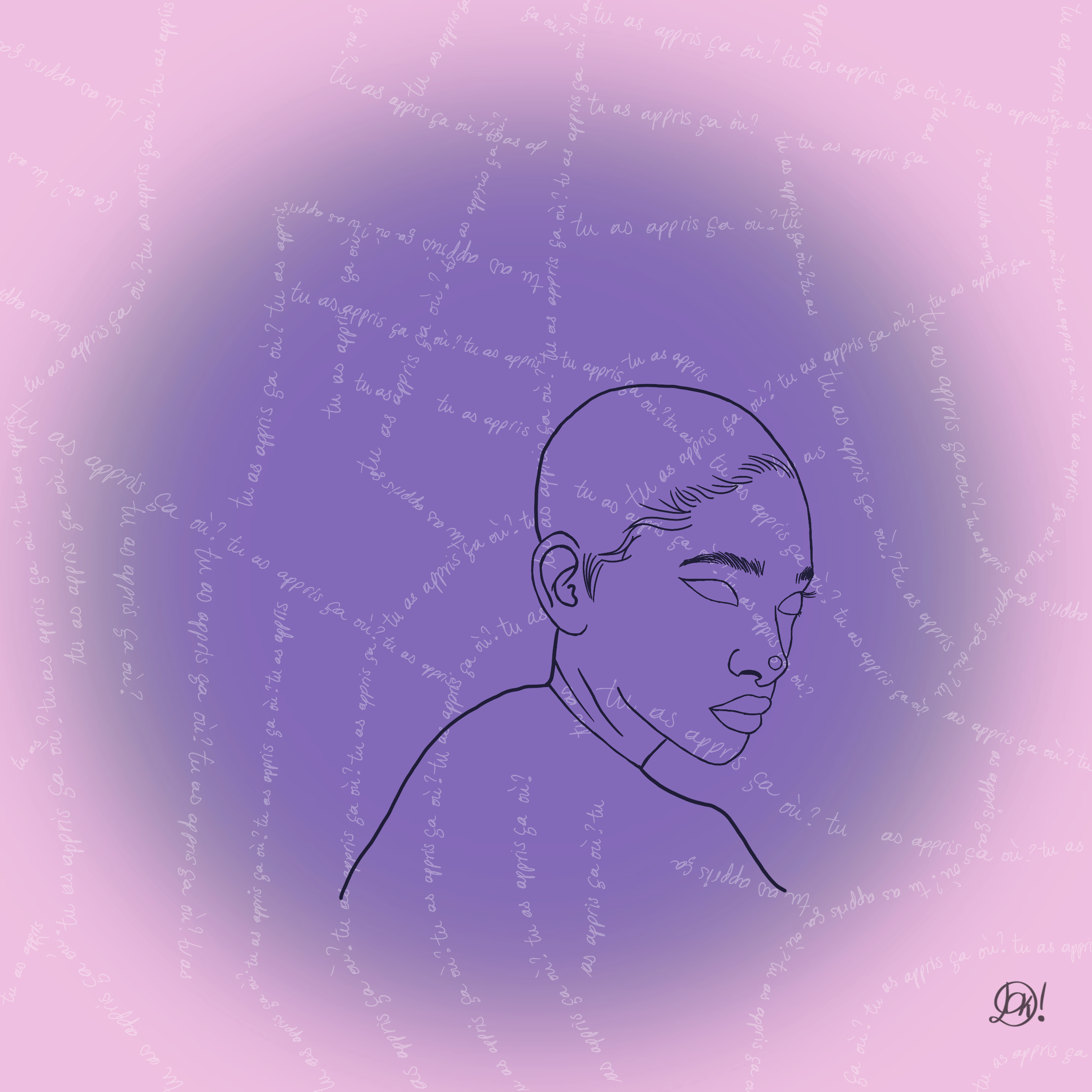 "Tu As Appris Ça Où?" 8x8'' Irredescent Print