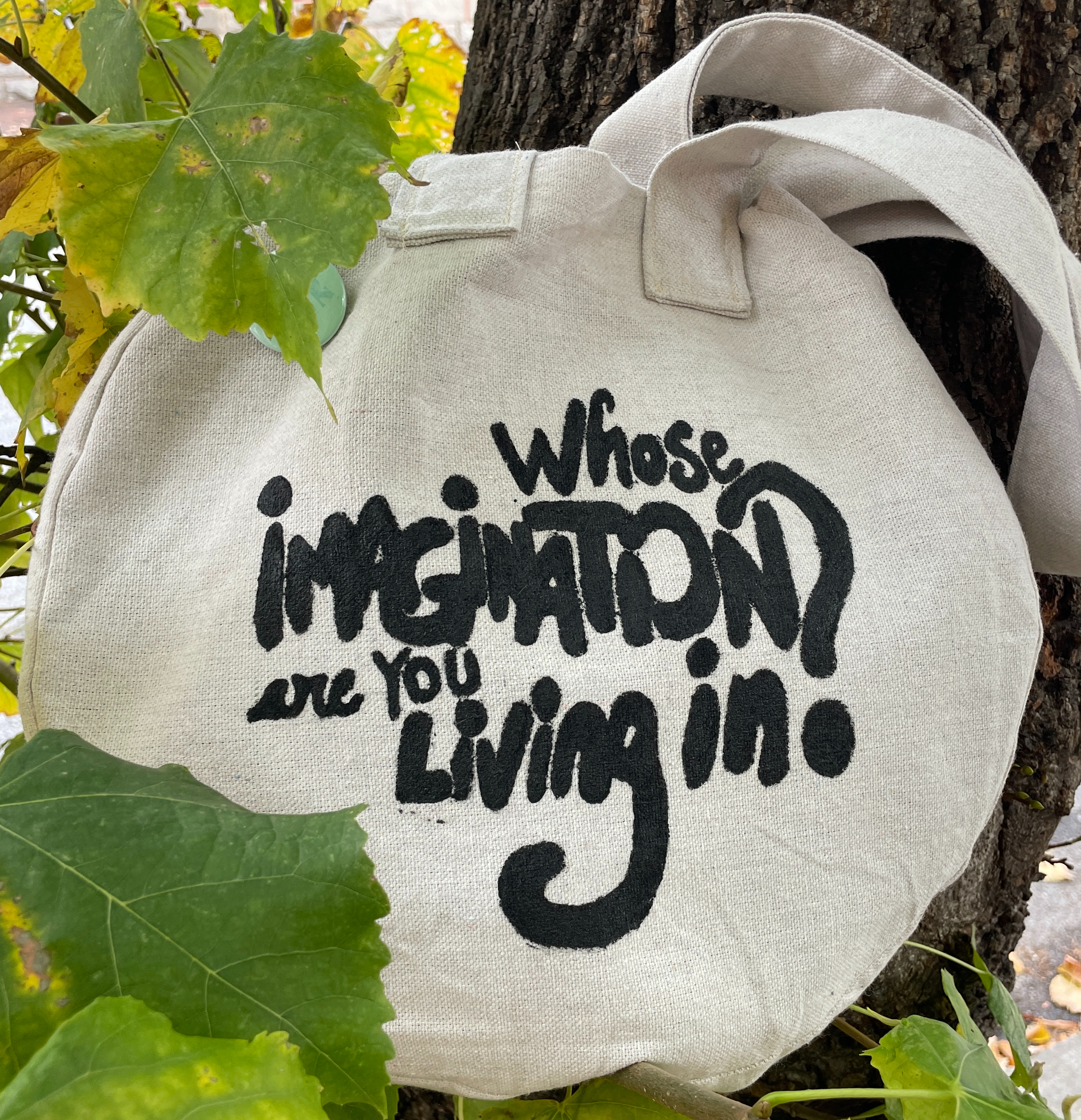 "Whose Imagination" Totes