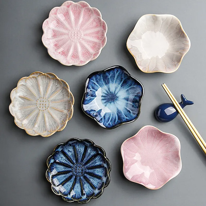 Colorful Ceramic Flower Plates