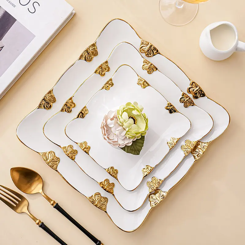 Elegant Gold-Trimmed Dinnerware Set