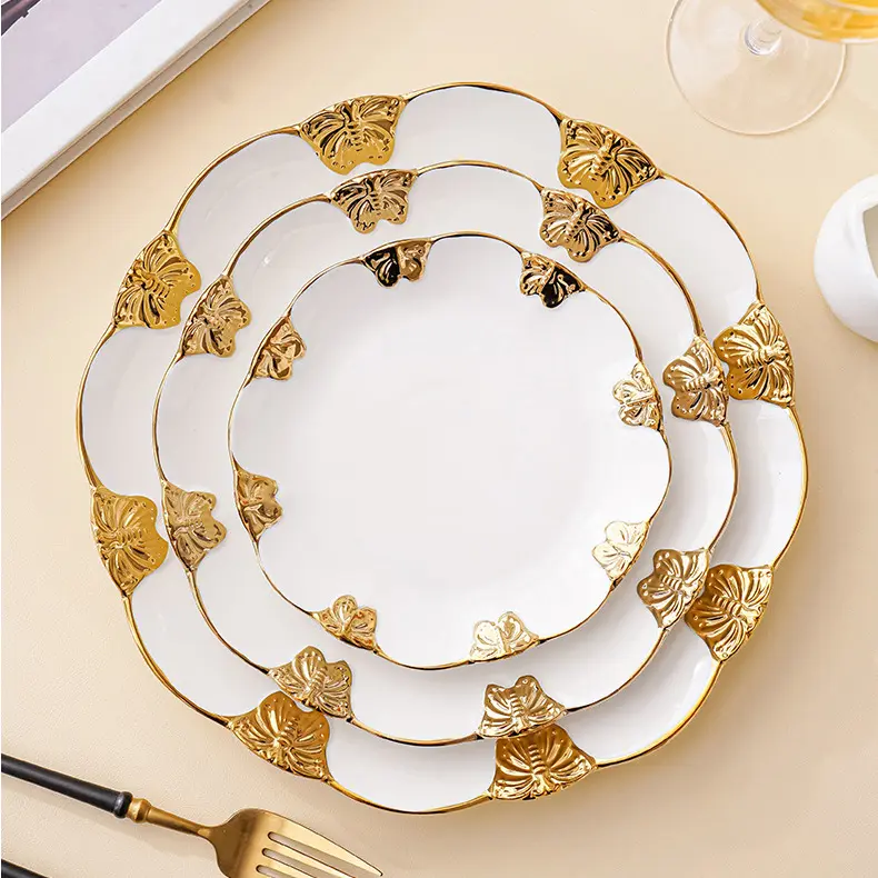 Elegant Gold-Trimmed Dinnerware Set