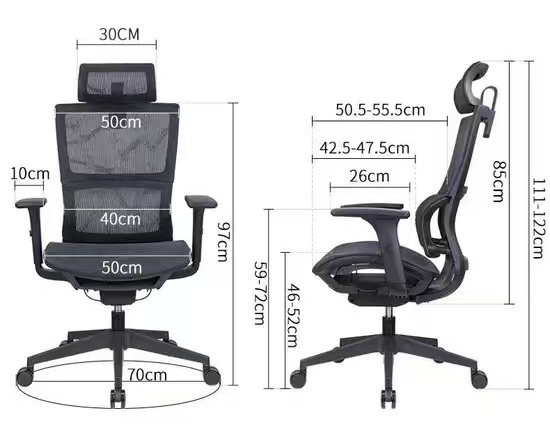 Luxury Swivel Mesh Office Chair with Adjustable High Back and Headrest -6