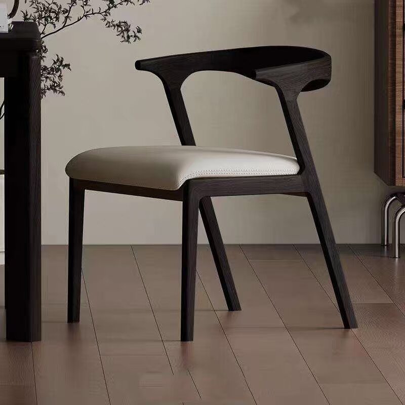 Minimalist Solid Wood Dining Chair with Cushion Walnut Finish Home Kitchen Dining Room Furniture for Dining Table Desk -3