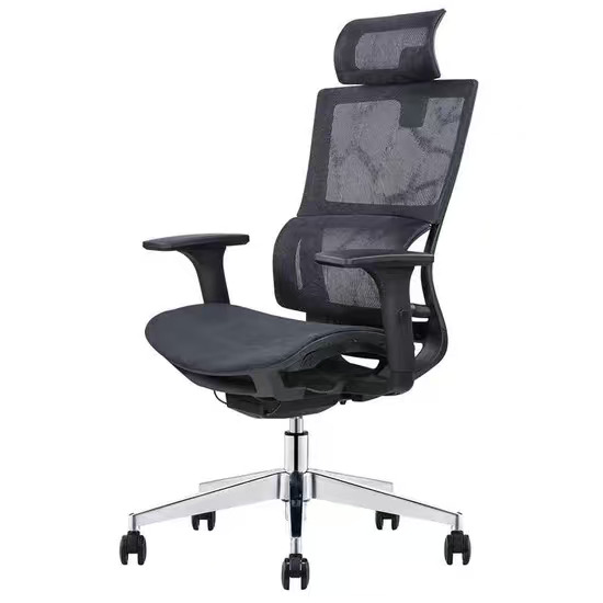 Luxury Swivel Mesh Office Chair with Adjustable High Back and Headrest -1