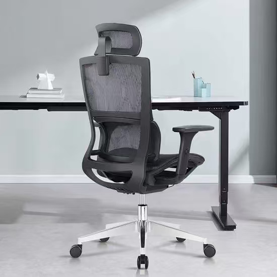 Luxury Swivel Mesh Office Chair with Adjustable High Back and Headrest -2