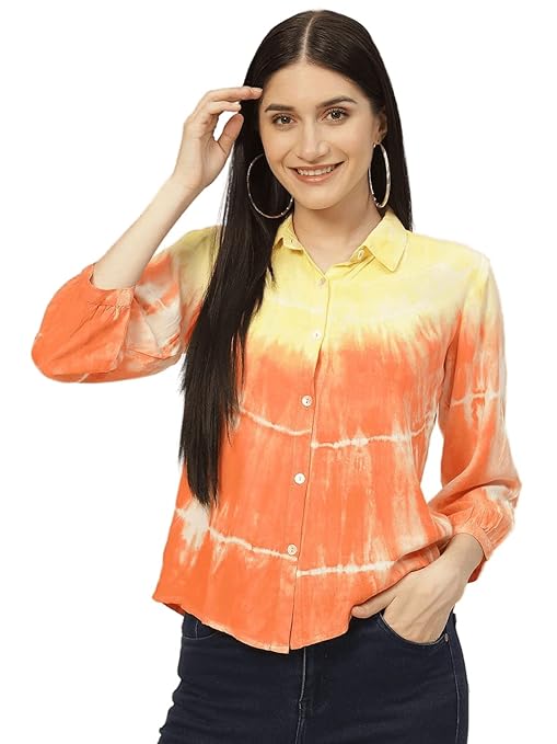 Maaesa Tie-Dye Rayon Loose Fit Formal/Casual Loosefit Shirts