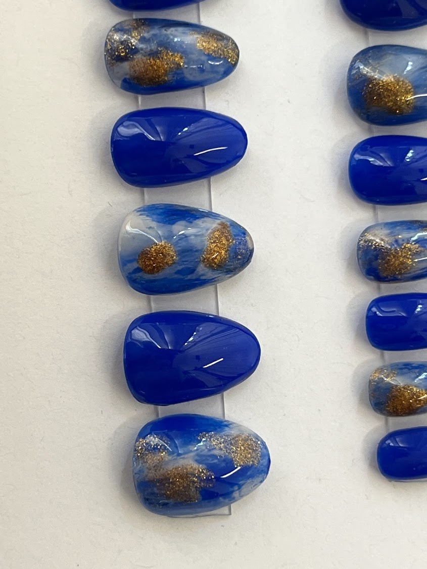 Sapphire glow( Extra Short Round Shape )