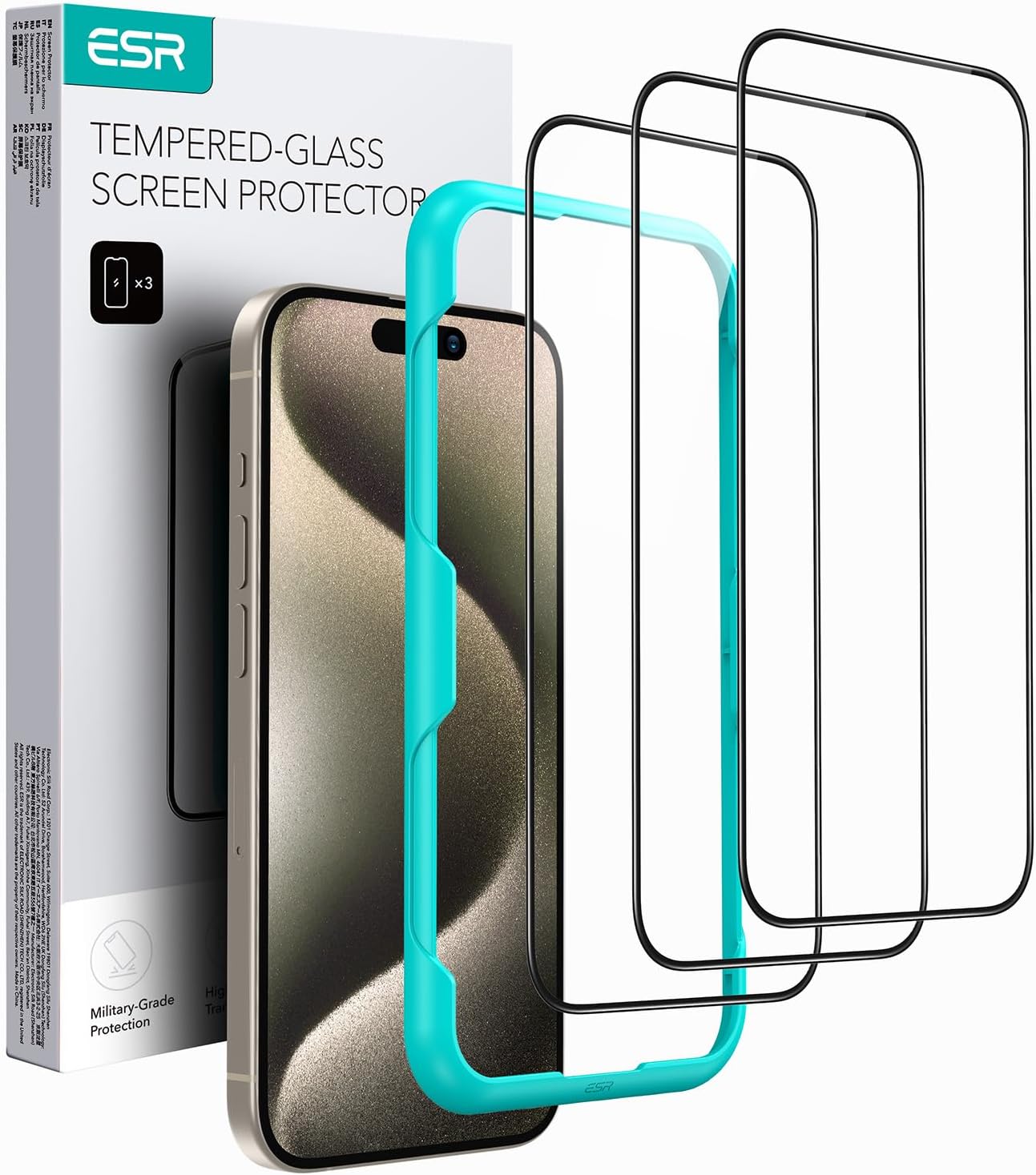 ESR Clear Tempered Glass [ iPhone 15 Family ]