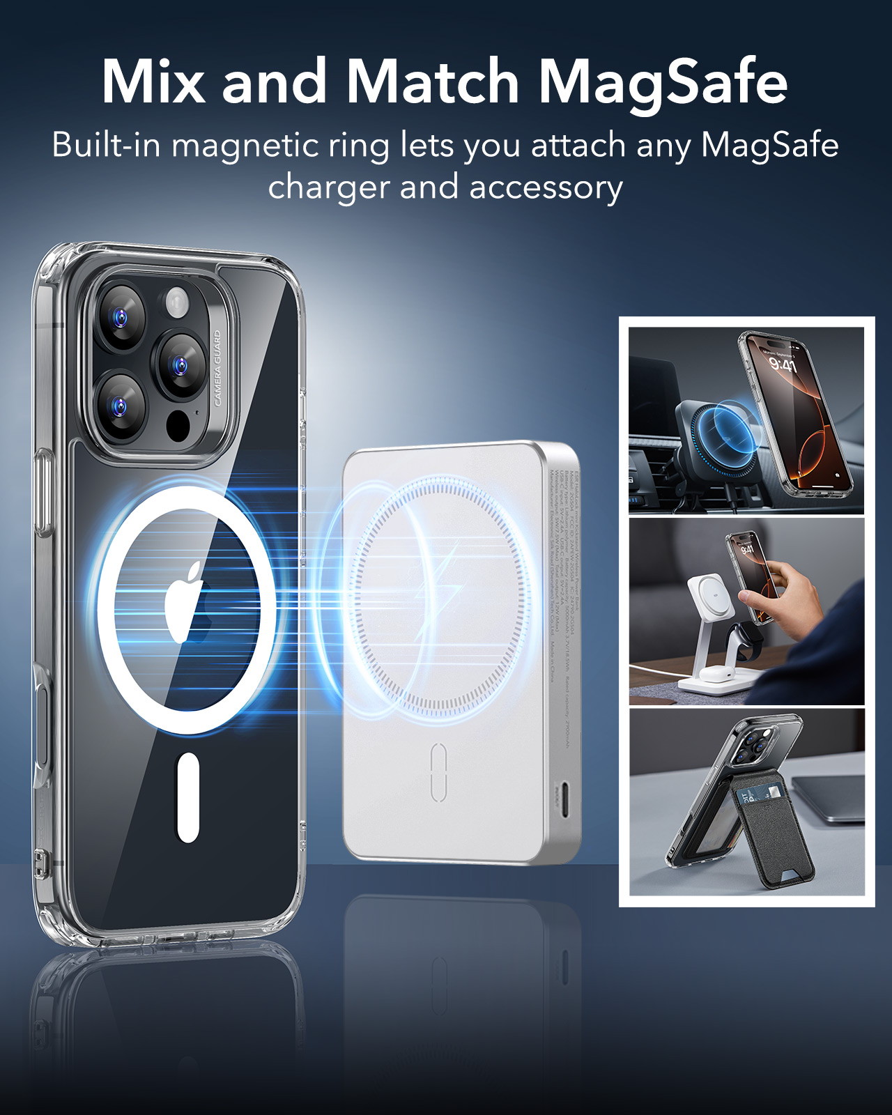 ESR Classic Hybrid Case with Halolock [ iPhone 14 Family ]