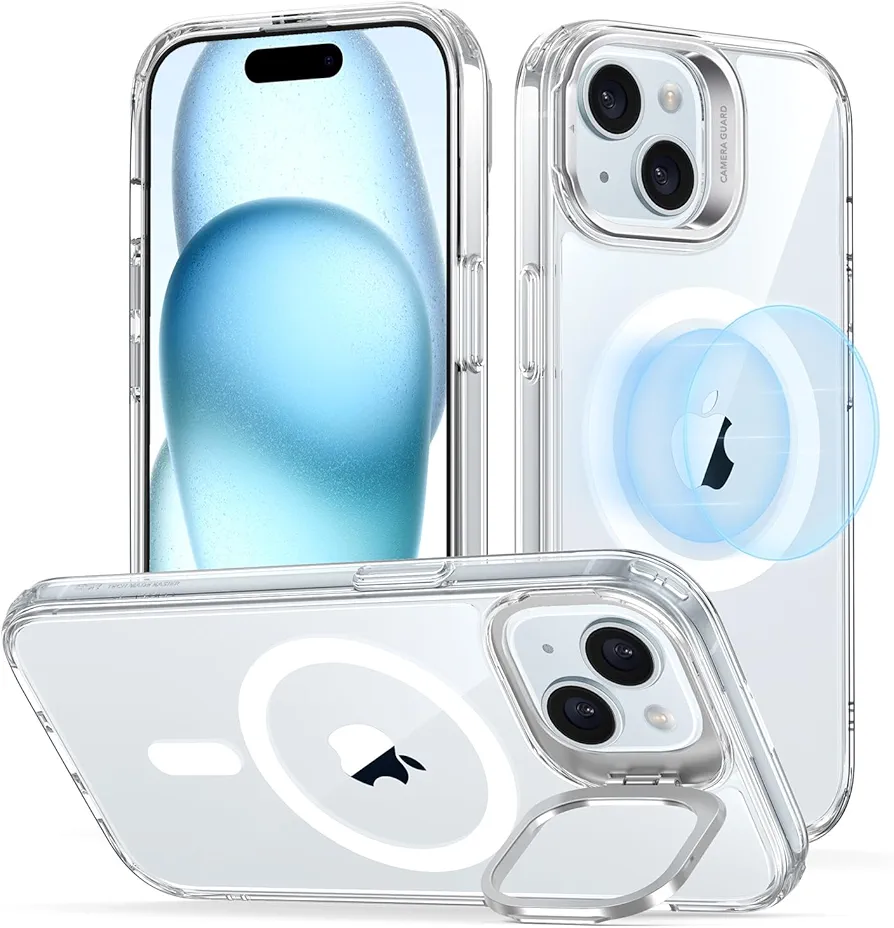 ESR Classic Hybrid Case with Stash Stand & Halolock [ iPhone 15 Family ]