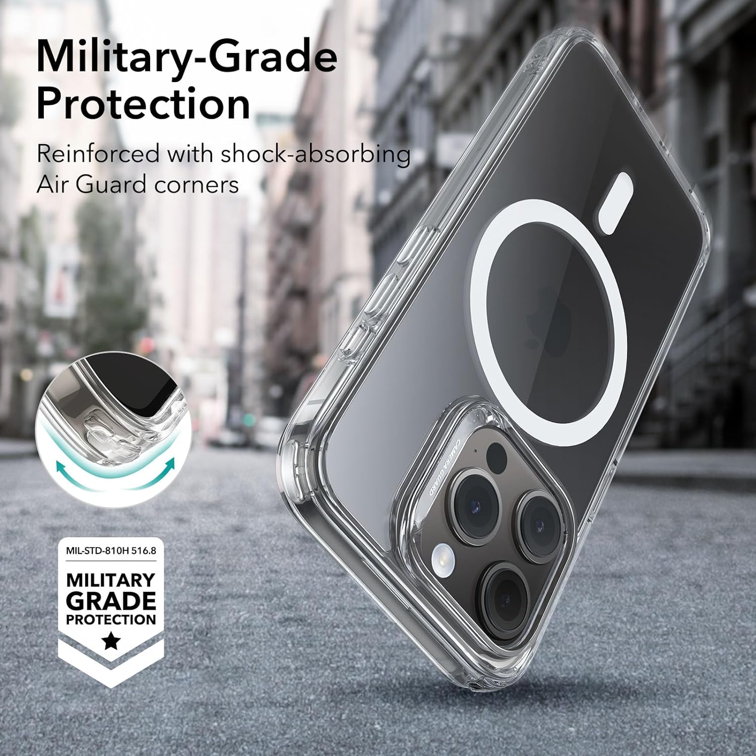 ESR Classic Hybrid Case with Halolock [ iPhone 15 Family ]