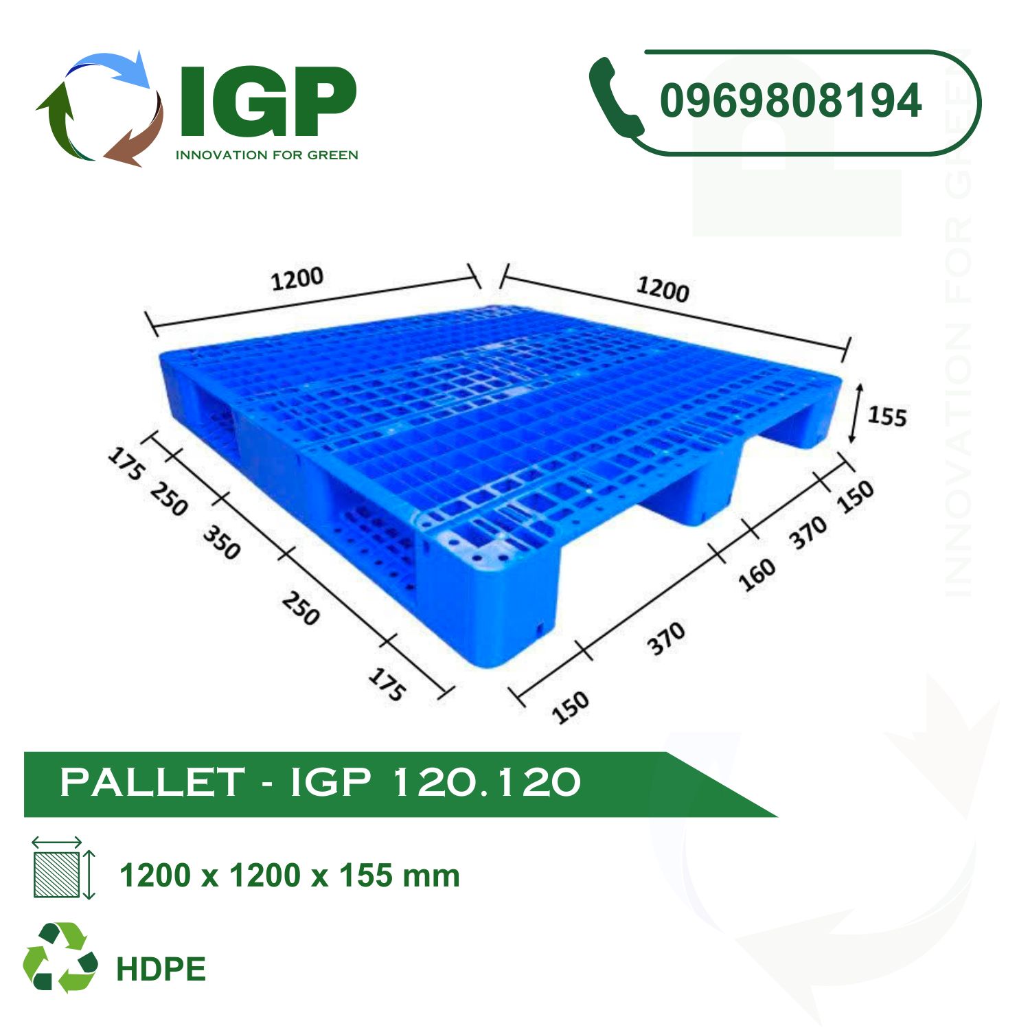 Pallet Nhựa Lưu Kho IGP 120.120