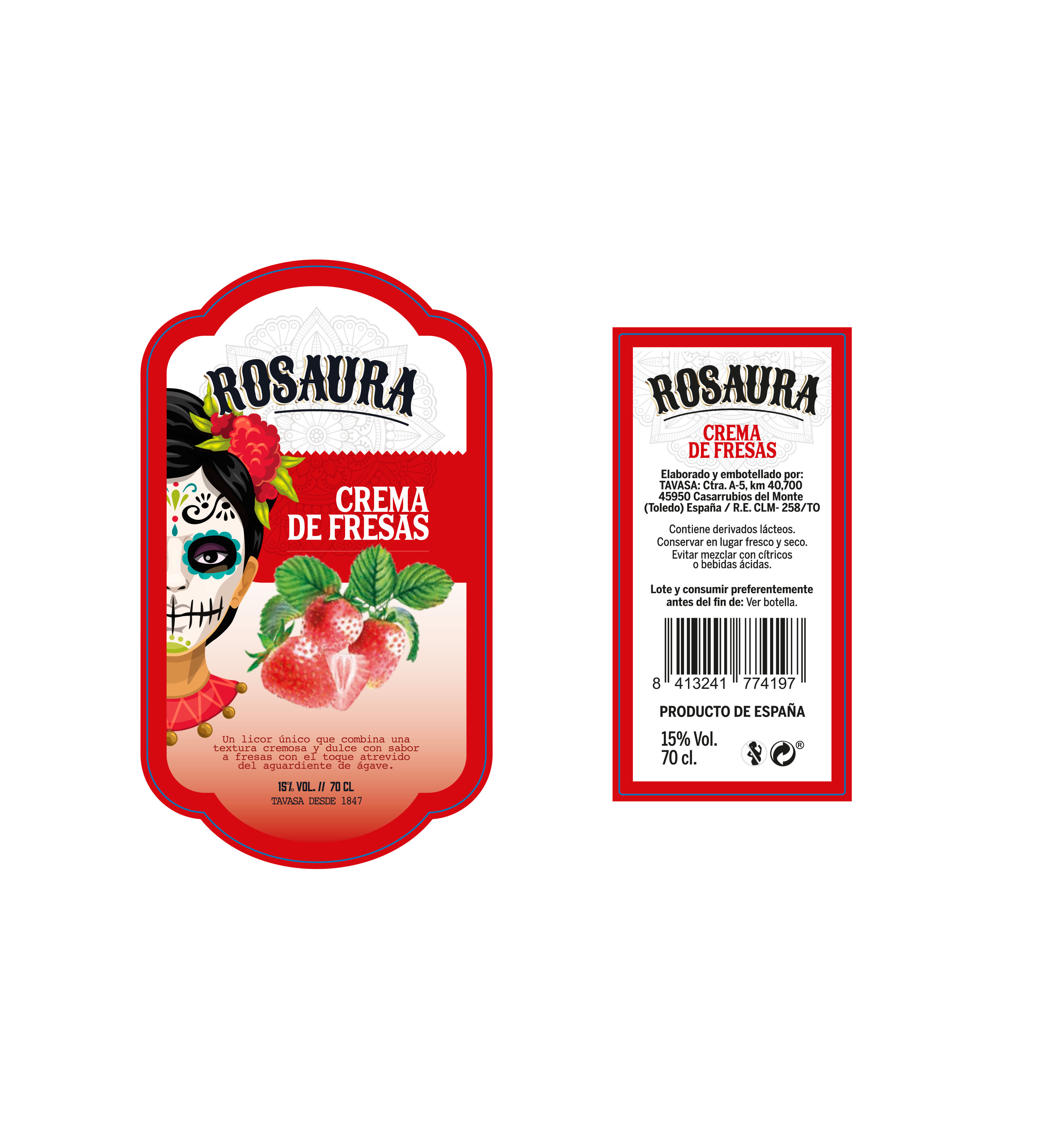 Crema de Fresas con Tequila Rosaura