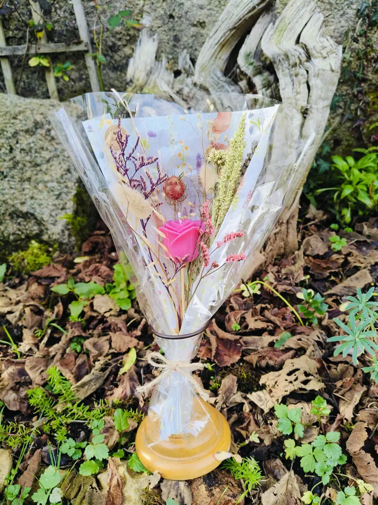 Bouquet de fleurs séchées & Bougie / Fondant 