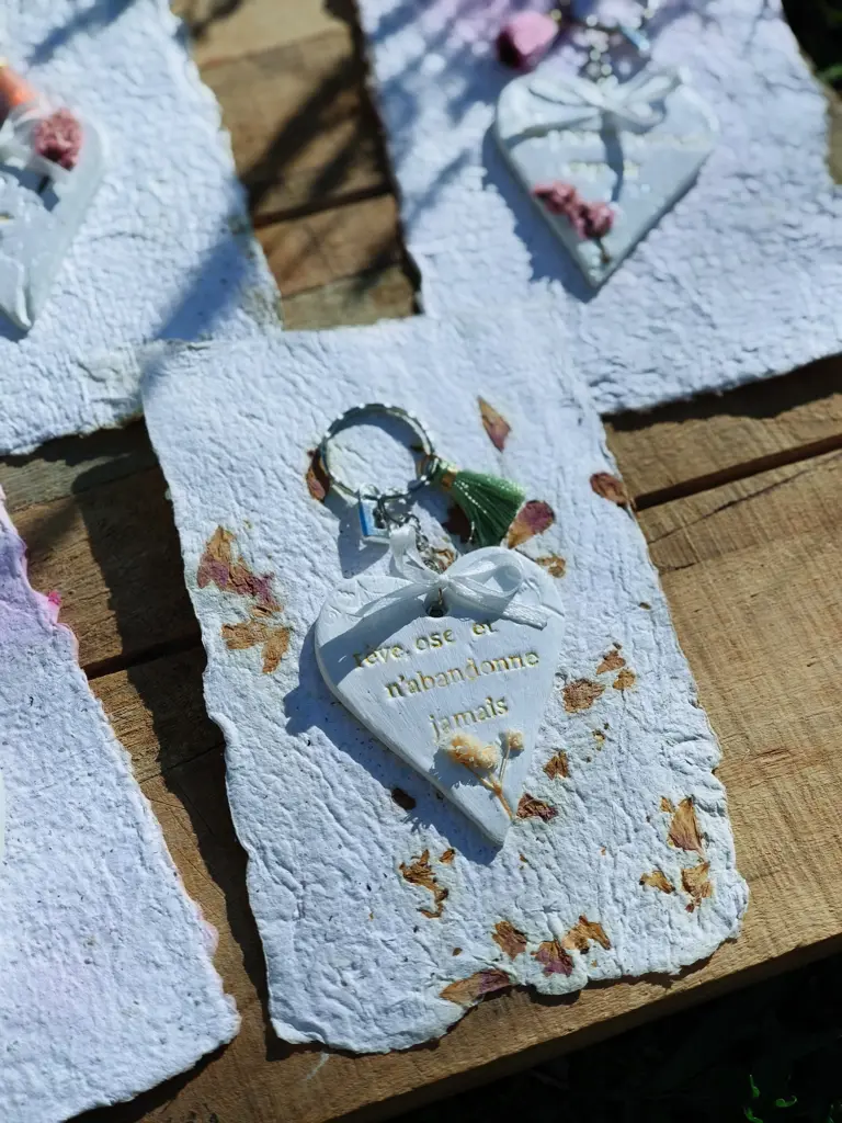 Porte clés en Argile - Mots doux