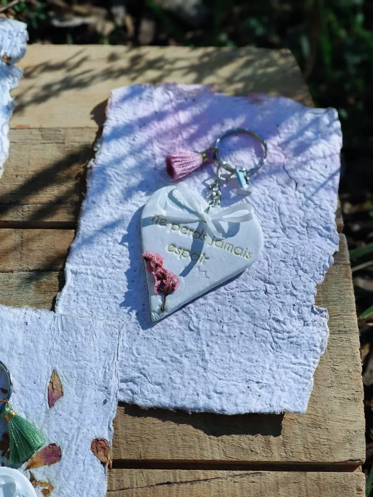 Porte clés en Argile - Mots doux 