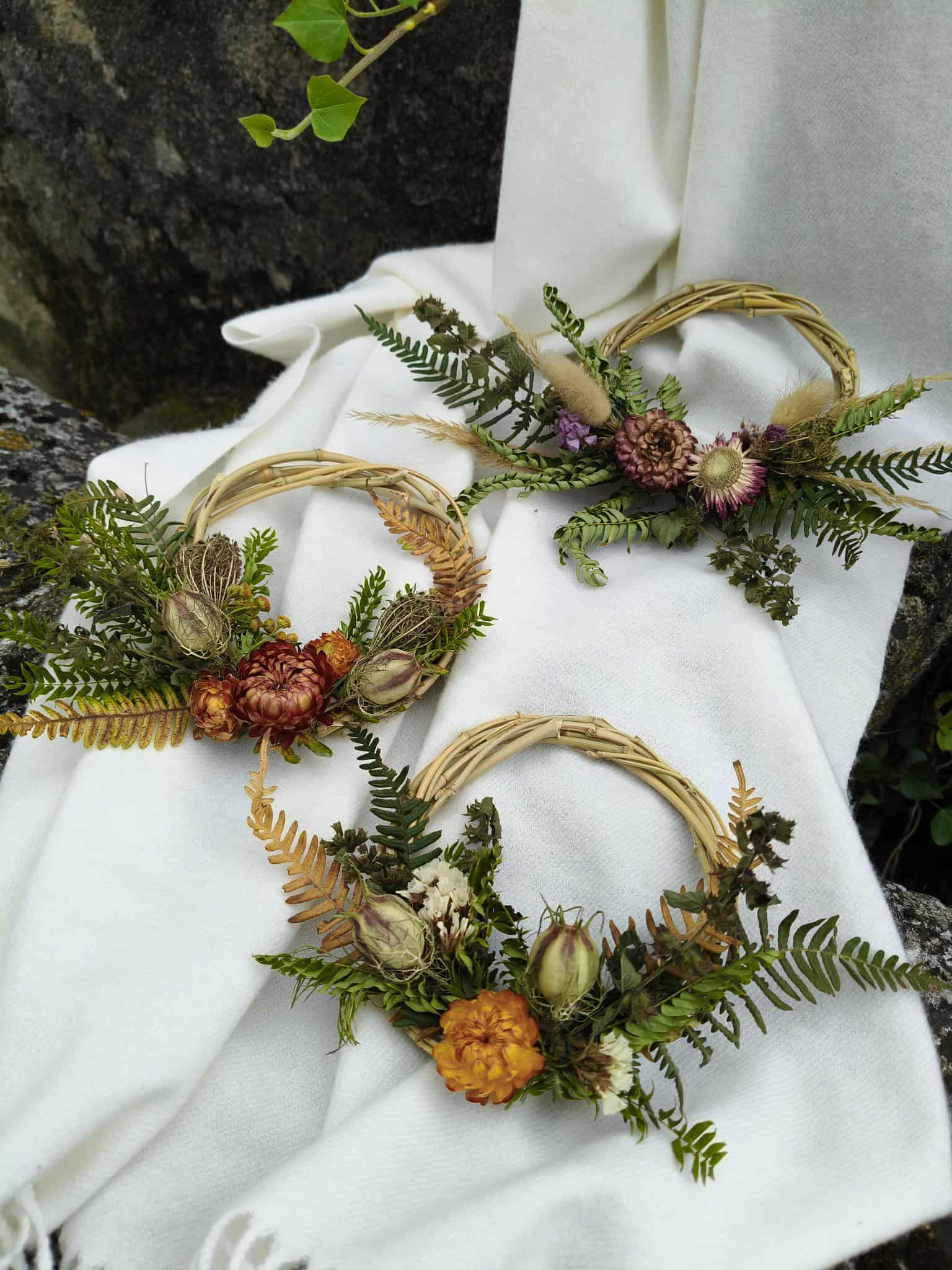 Mini Couronne fleurs séchées