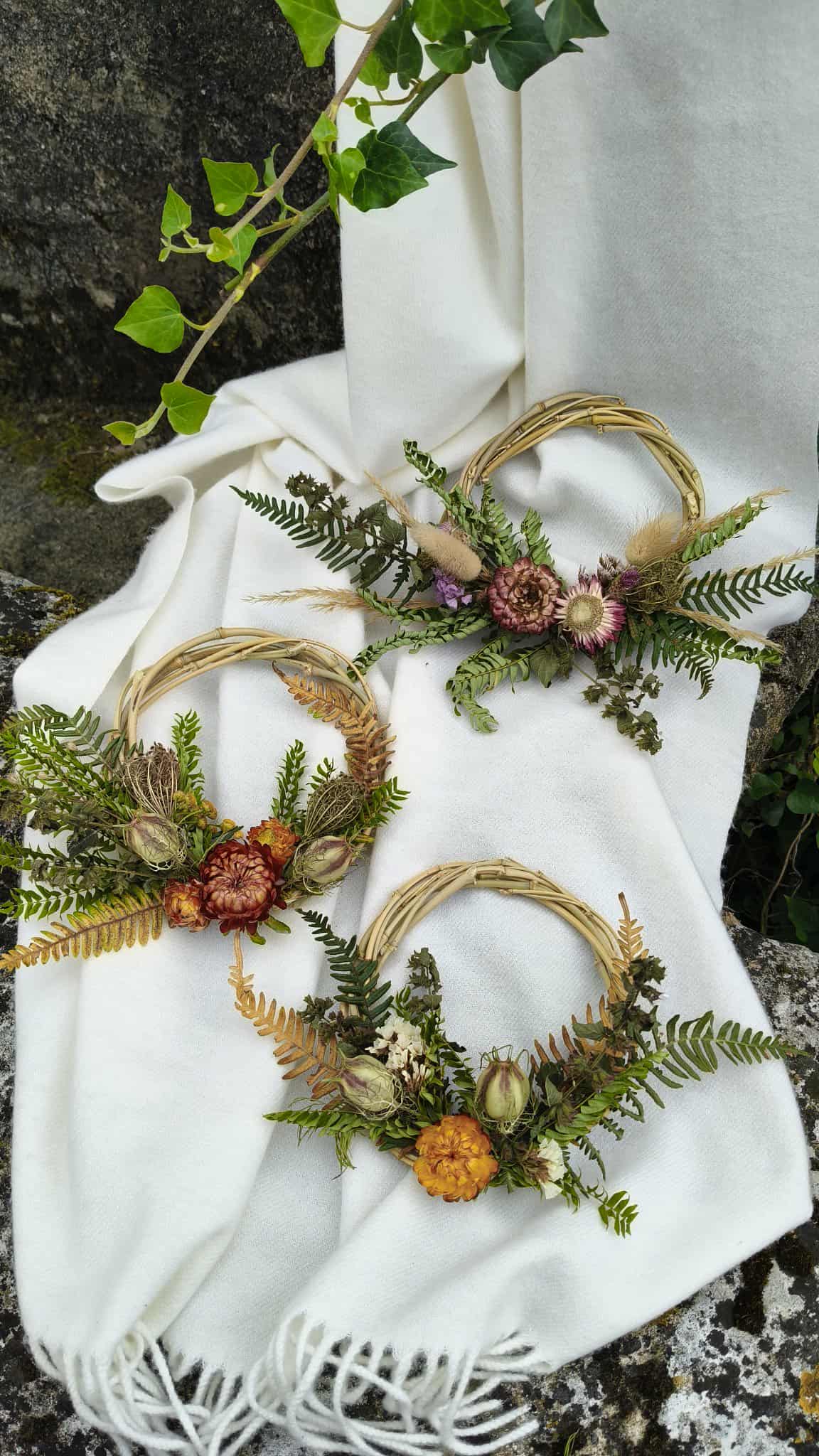 Mini Couronne fleurs séchées 