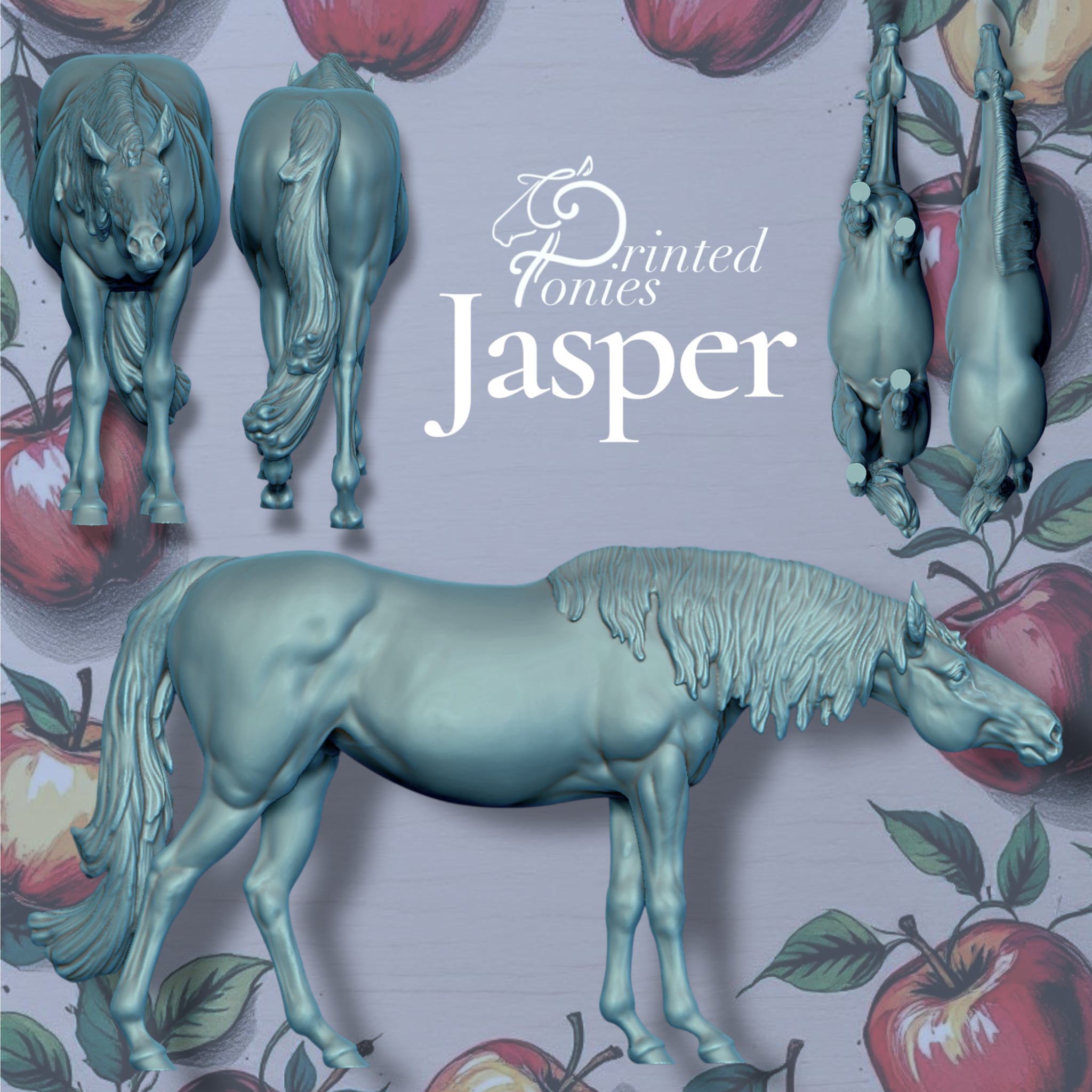 "Jasper" Begging Thoroughbred Gelding Model by Printed Ponies