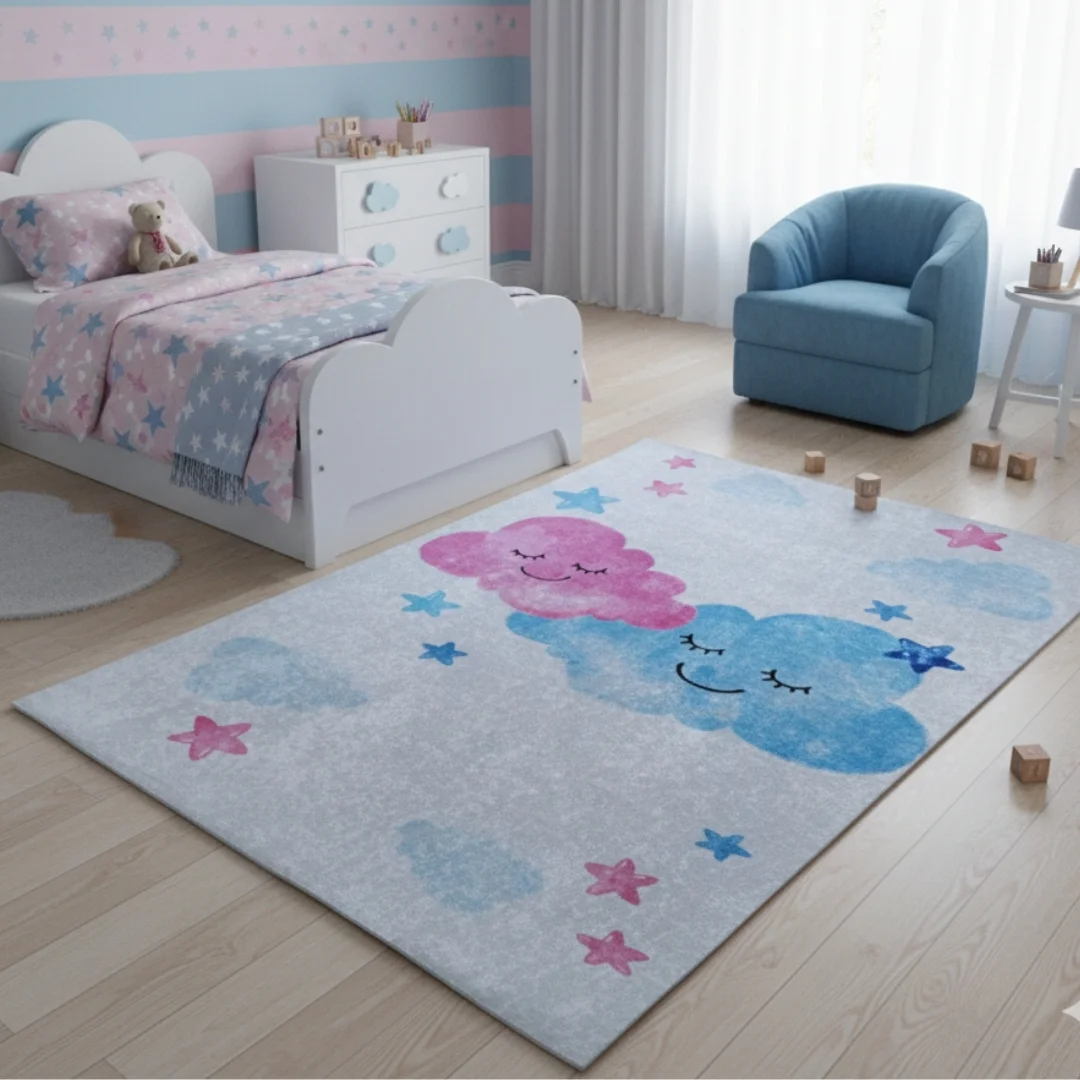 Dečiji tepih – oblačići sa zvezdicama (120 x 180cm)