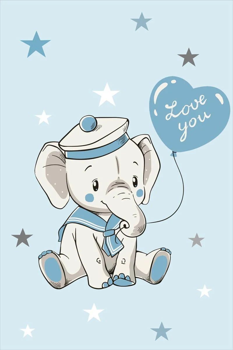 Dečiji tepih – slonče sa balonom (120 x 180cm)