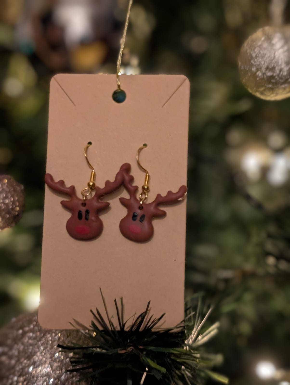 Festive Handmade Rudolph Reindeer Earrings