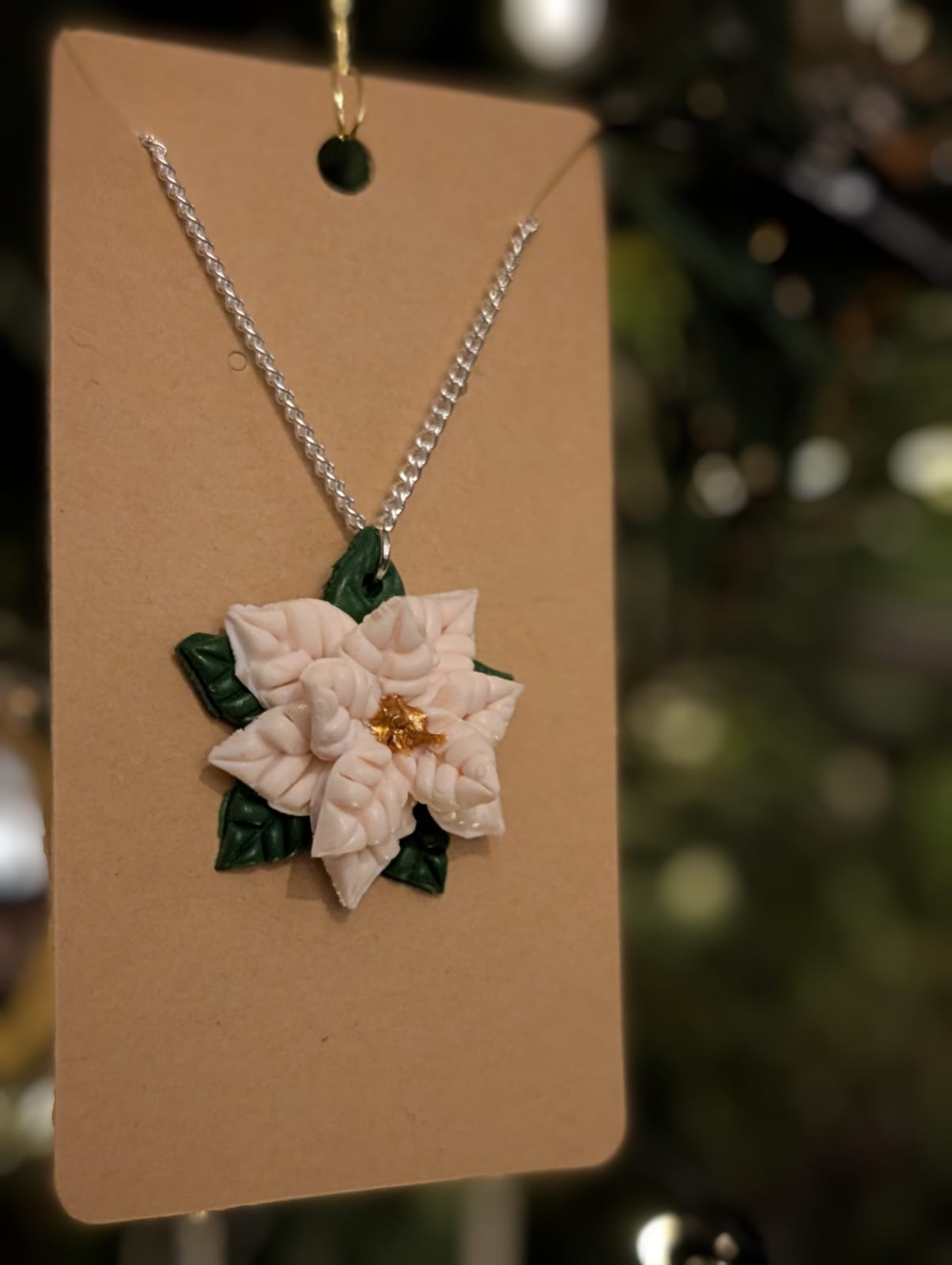 Handmade Elegant Poinsettia Necklace