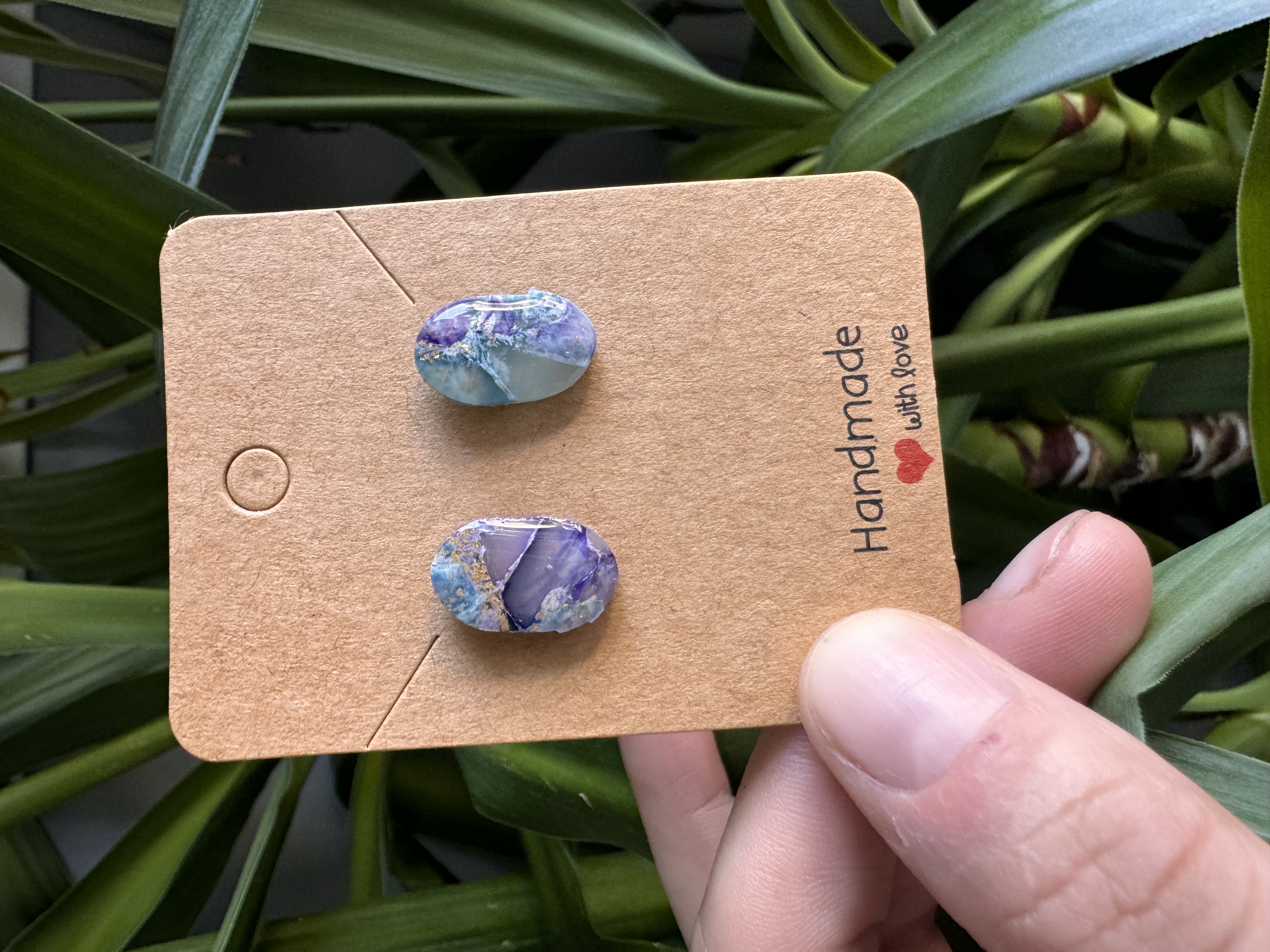 Handmade Purple Blue Stone Effect