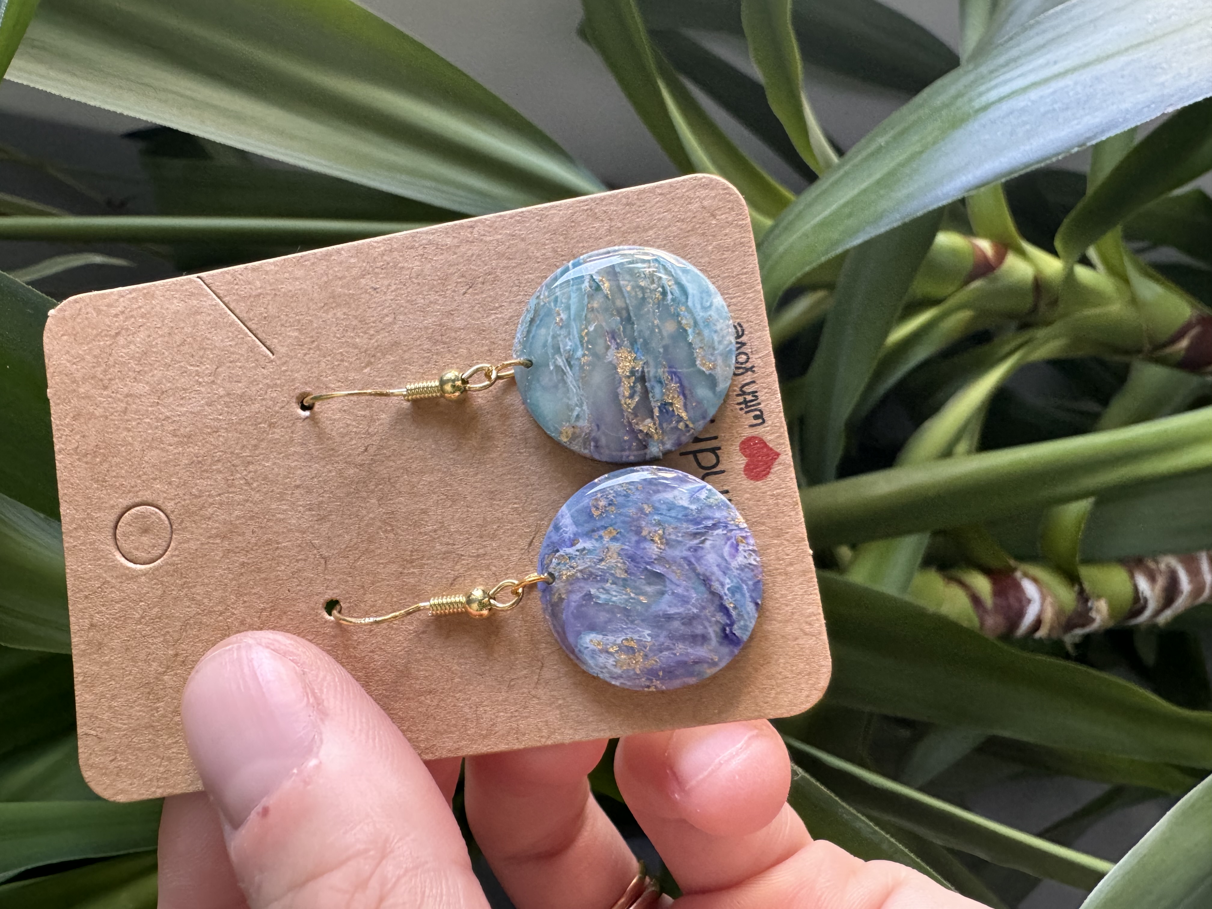 Handmade Purple Blue Stone Effect